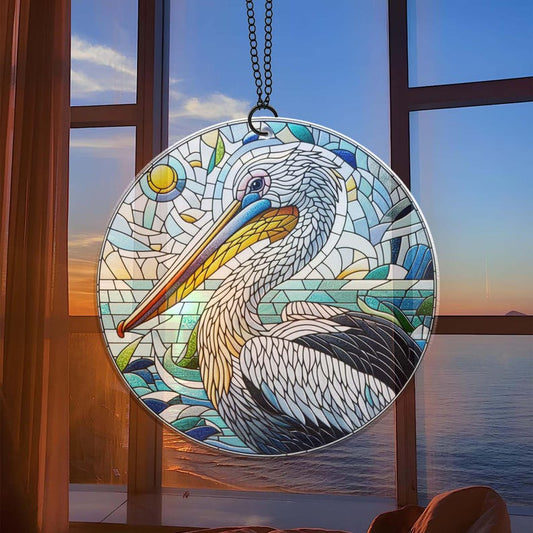 Pelican Stained Glass Suncatcher