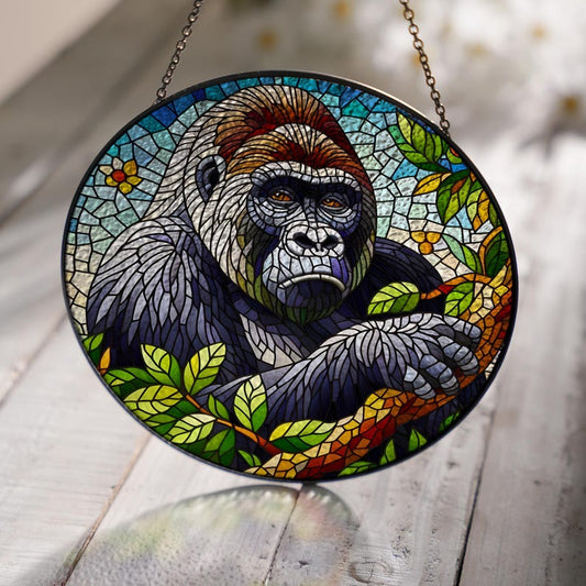 Gorilla Stained Glass Suncatcher