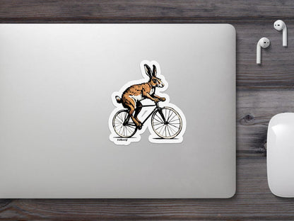 Rabbit on Bicycle Sticker