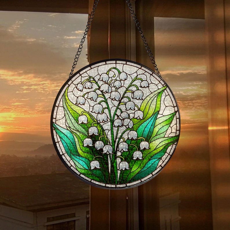 Lily Of Valley Flower Stained Glass Suncatcher