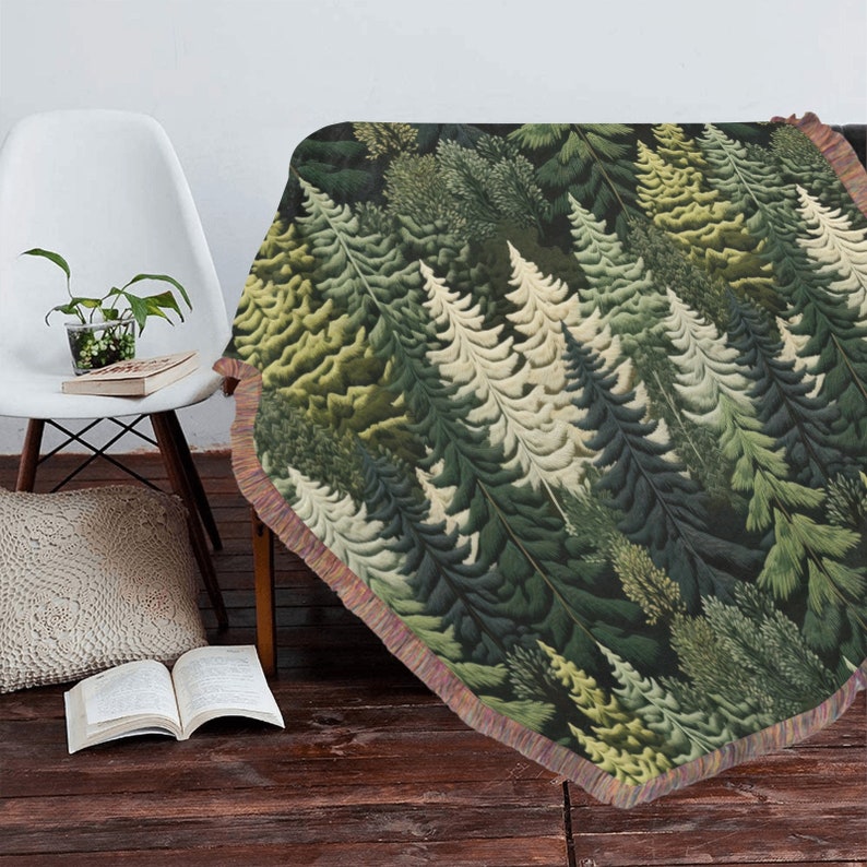 Green Tree Forest Throw Blanket
