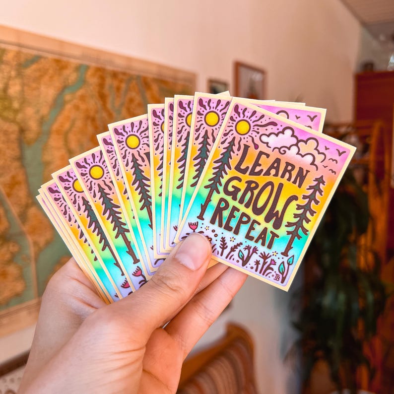 LEARN GROW REPEAT Sticker