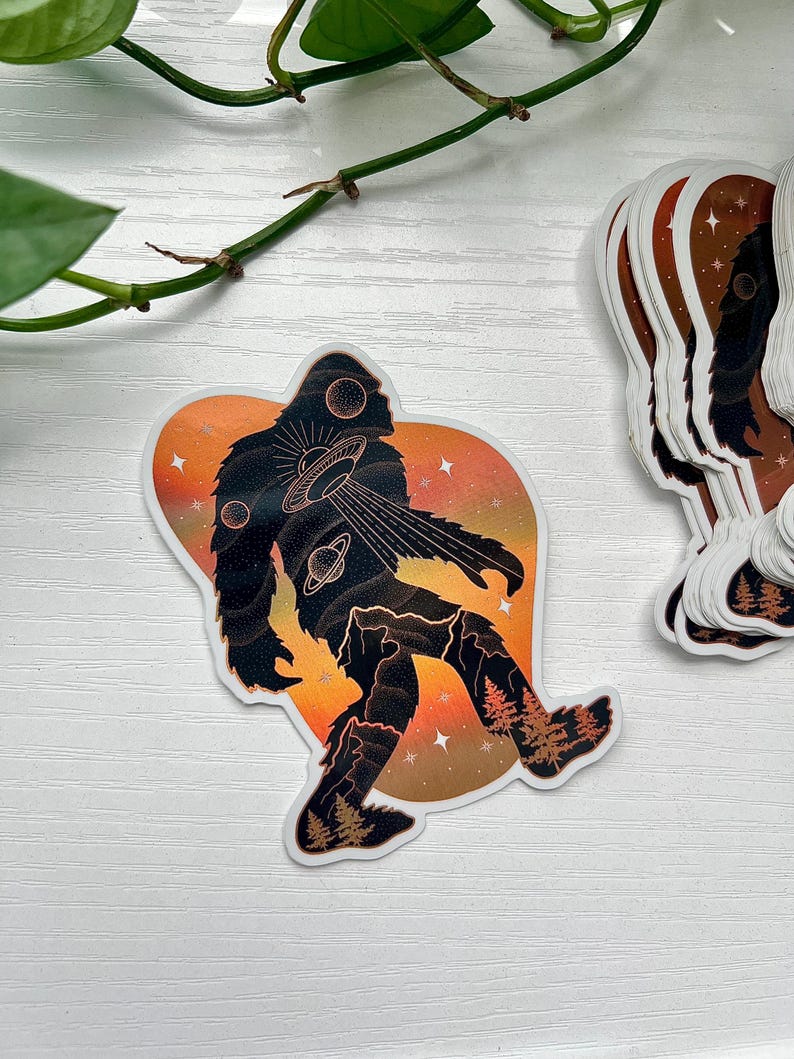 Bigfoot Holographic Dishwasher Safe Stickers