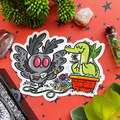 Mothman & Nessie Springtime Cryptid Sticker