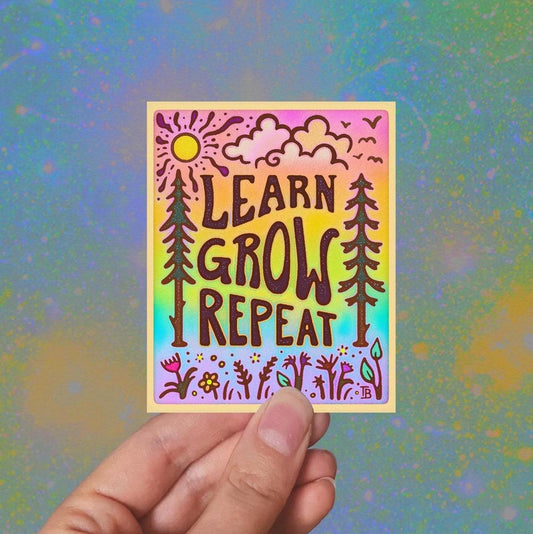 LEARN GROW REPEAT Sticker