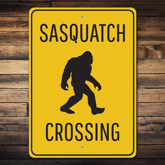 Sasquatch Sign, Sasquatch Crossings Metal Sign