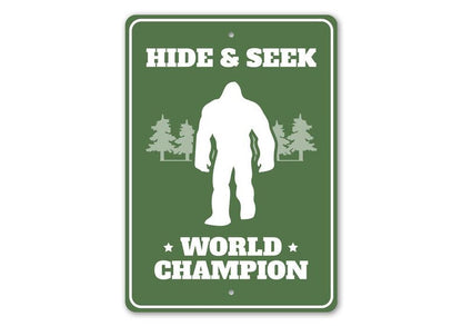 World Champion Bigfoot Metal Sign