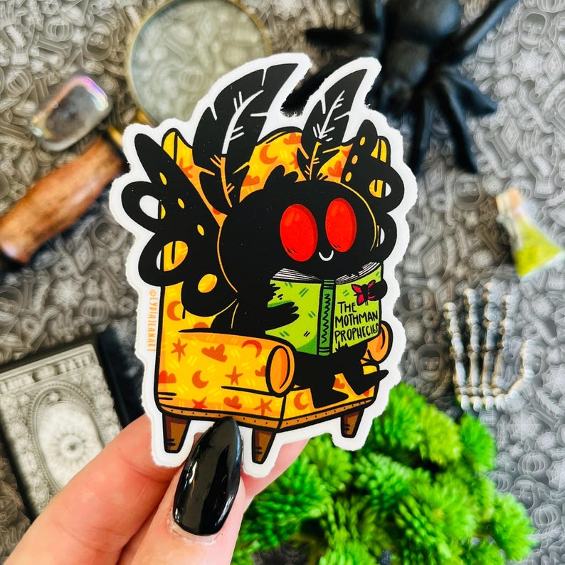 Mothman Library Vinyl Sticker