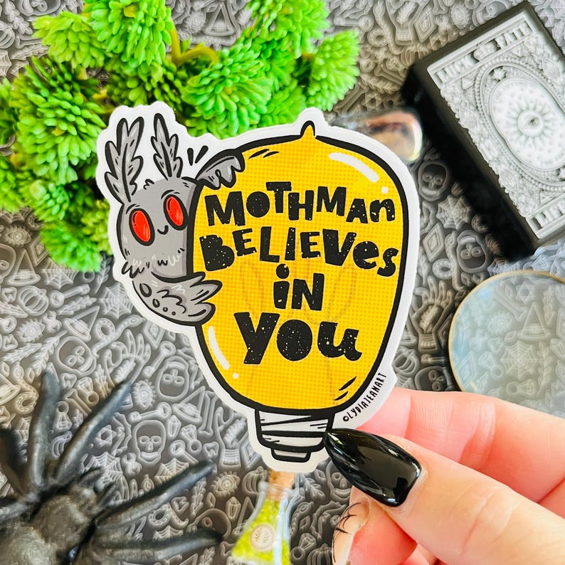 Mothman Believes In You Sticker