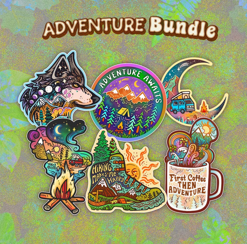 FIRST COFFEE Then ADVENTURE Stickers
