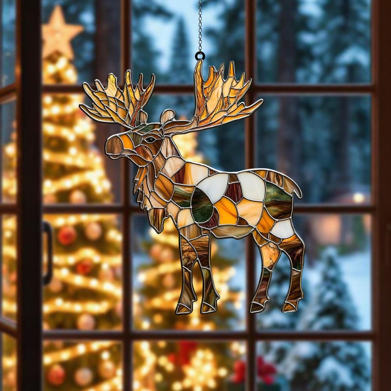 Hunting Moose ACRYLIC Window Handing