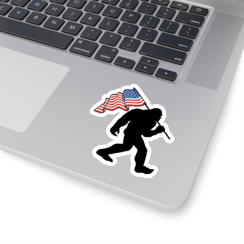 Bigfoot American Flag Sticker