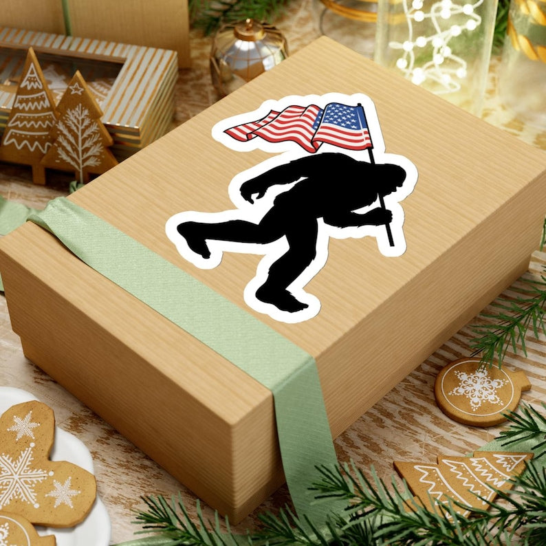 Bigfoot American Flag Sticker