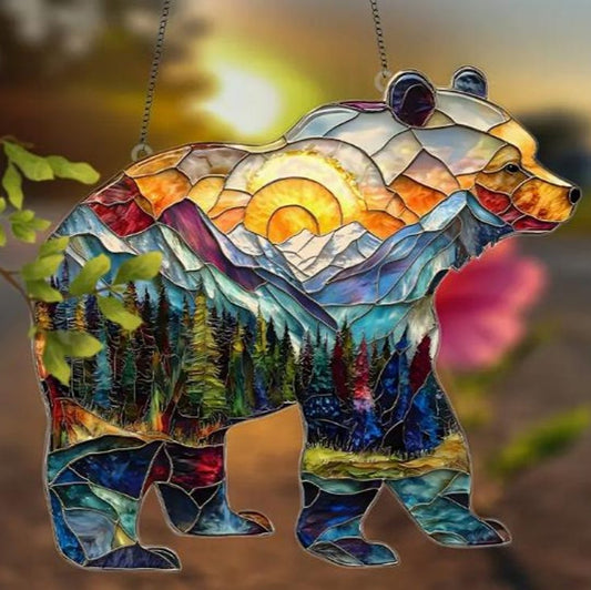 Forest Bear Acrylic Window Hanging
