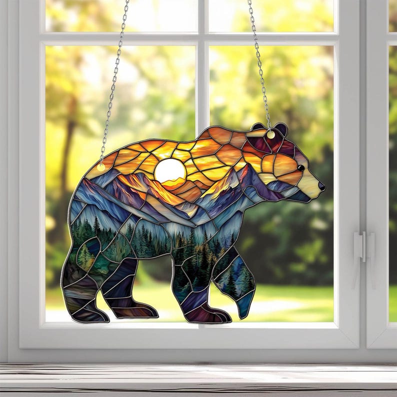 Grizzly Bear Acrylic Window Hangings