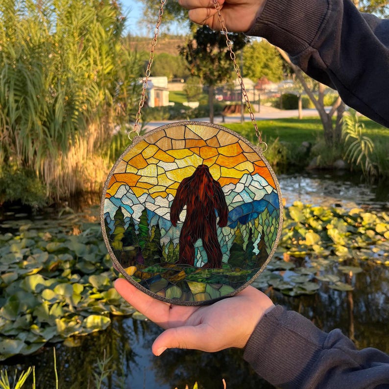 The Sasquatch Stained Glass Suncatcher