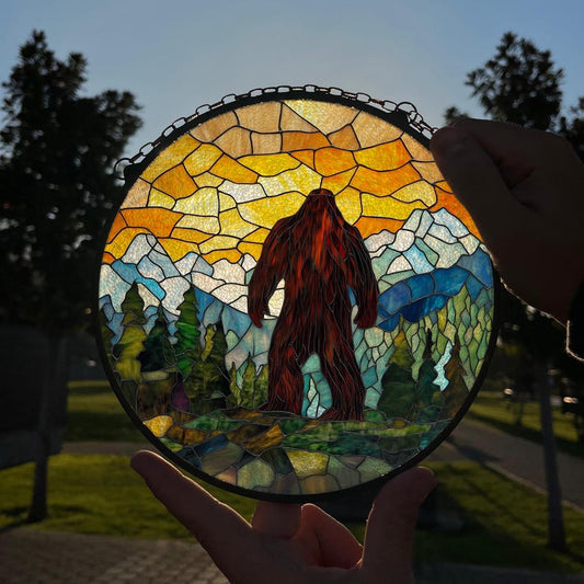 The Sasquatch Stained Glass Suncatcher