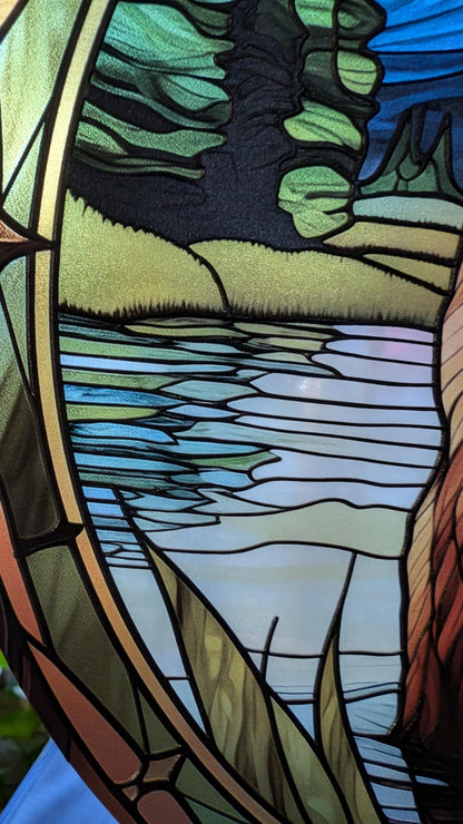 Grizzly Bear Stained Glass Suncatcher