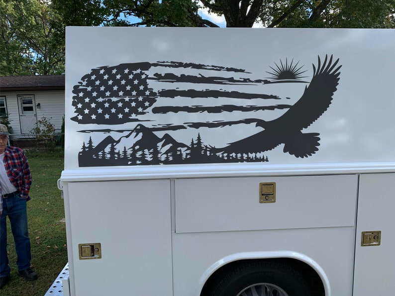 Camper RV Decal American Flag Vinyl Graphics