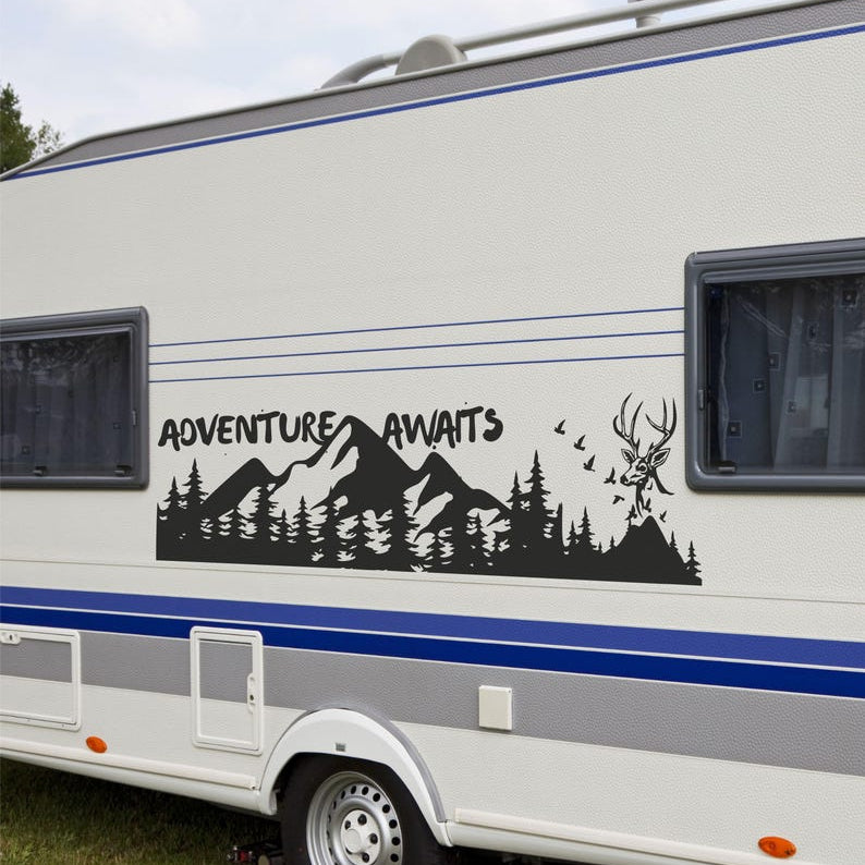 Camper RV Decal Snowtops Forest Vinyl Graphics