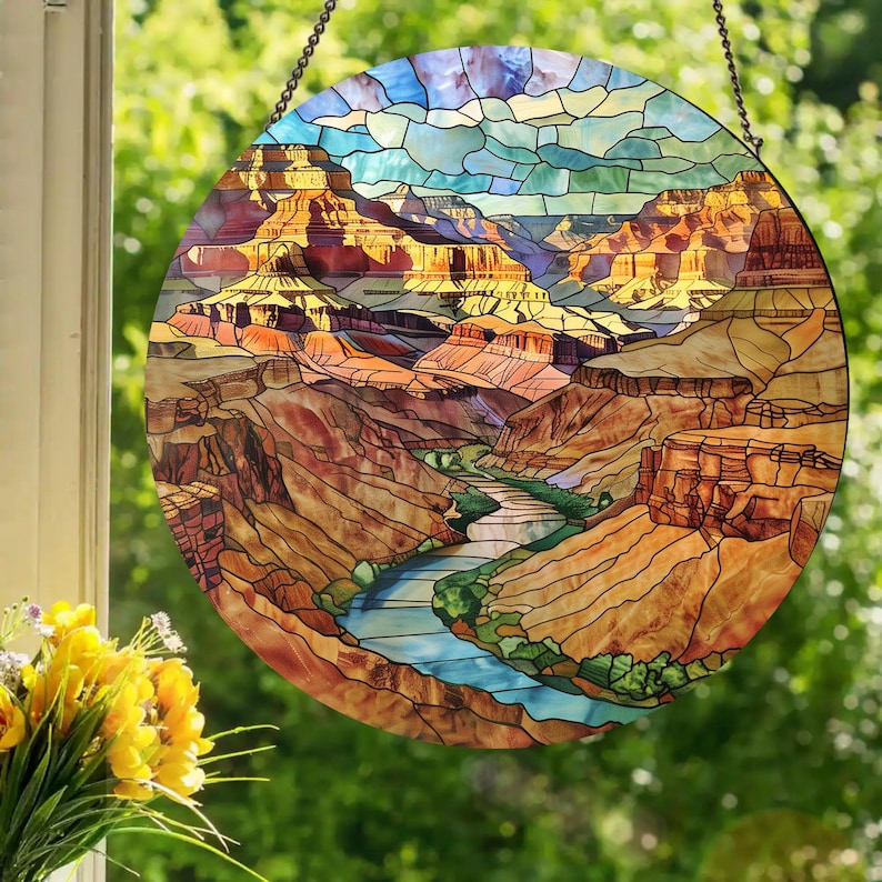 Grand Canyon Stained Glass Suncatcher