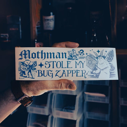 Mothman Stole My Bug Zapper Sticker