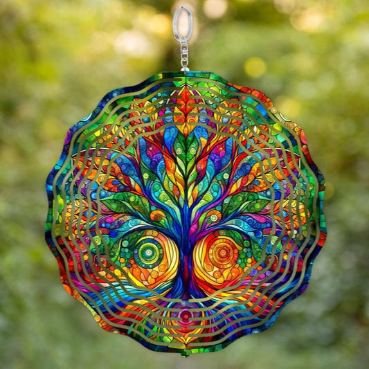 Whimsical Tree of Life Hanging Wind Spinner