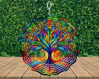 Whimsical Tree of Life Hanging Wind Spinner
