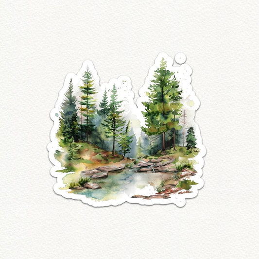 Forest Scene Vinyl Sticker