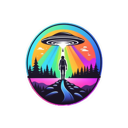 Spaceship Mountain Abduction Sticker