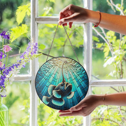 Angler Fish Stained Glass Suncatcher