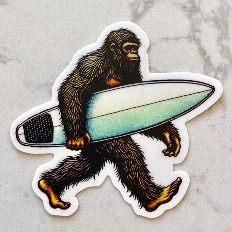 Surfing Bigfoot Stickers