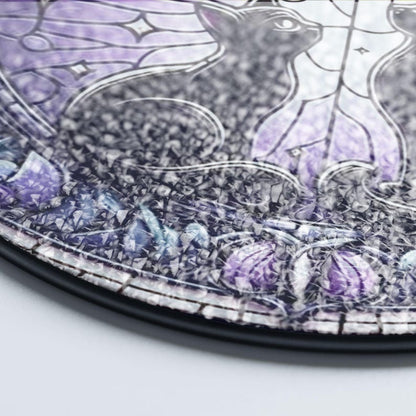 Black Cat Moon Stained Glass Suncatcher