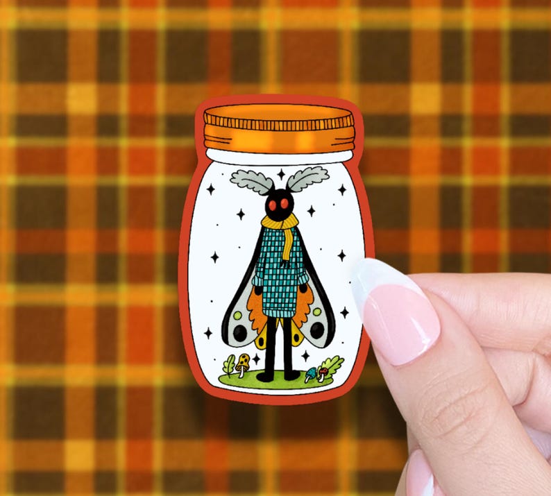 Mothman In A Jar Sticker