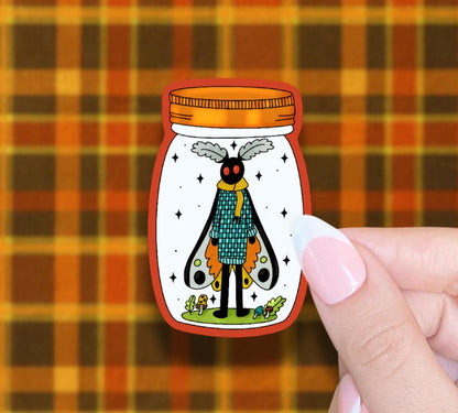 Mothman In A Jar Sticker