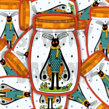 Mothman In A Jar Sticker