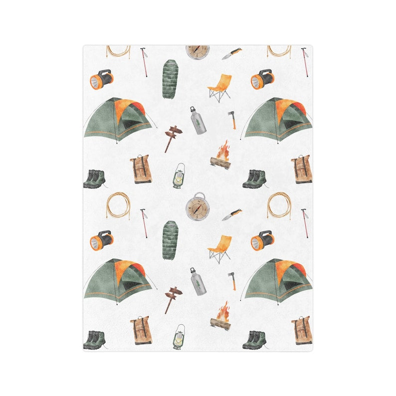 Camping Adventure Velveteen Blanket