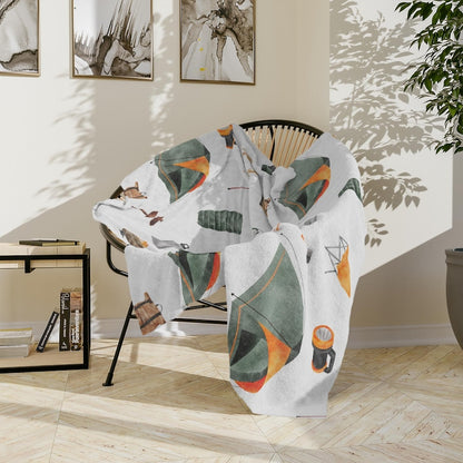 Camping Adventure Velveteen Blanket