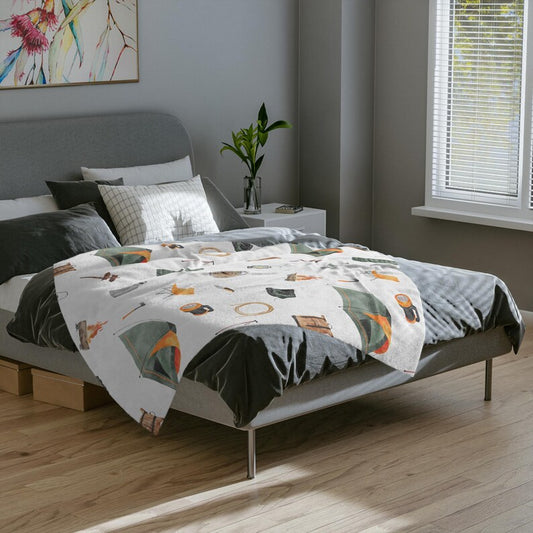 Camping Adventure Velveteen Blanket
