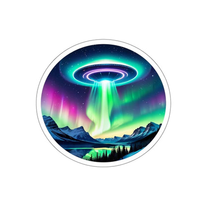 UFO Landing Die-Cut Sticker