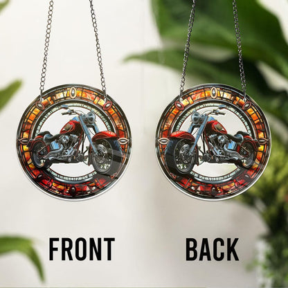 Motorcycle Stain Glass Suncatcher