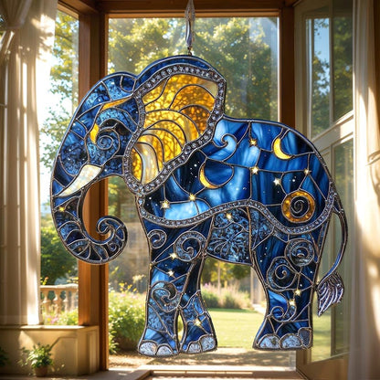 Elephant Stain Glass Suncatcher