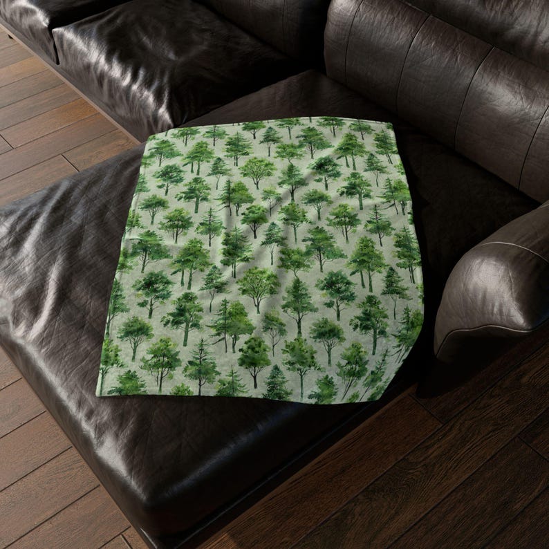 Tree Blanket Forest Green Blanket