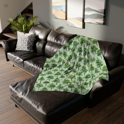 Tree Blanket Forest Green Blanket