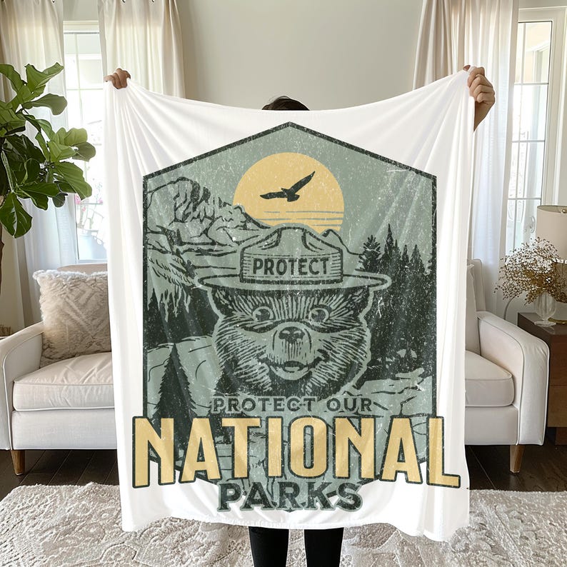 Protect our National Parks Velveteen Plush Blanket