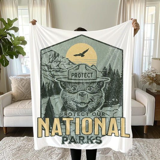 Protect our National Parks Velveteen Plush Blanket