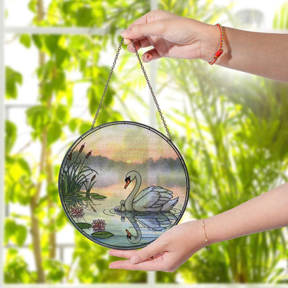 Swan Stained Glass Suncatcher