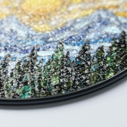 Mountain Sunrise Stained Glass Suncatcher