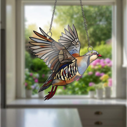 Flying Alectoris Chukar ACRYLIC Window Hanging