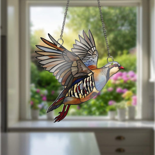Flying Alectoris Chukar ACRYLIC Window Hanging